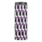 Pinguin Muster Lila Schwarz-weiß Thermosbecher (Rückseite)