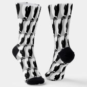 Pinguin Muster Niedlich Minimalistisch Grau Schwar Socken (Gewinkelt)