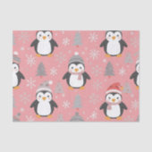Pinguin-Muster Weihnachten Seidenpapier (Vorderseite)
