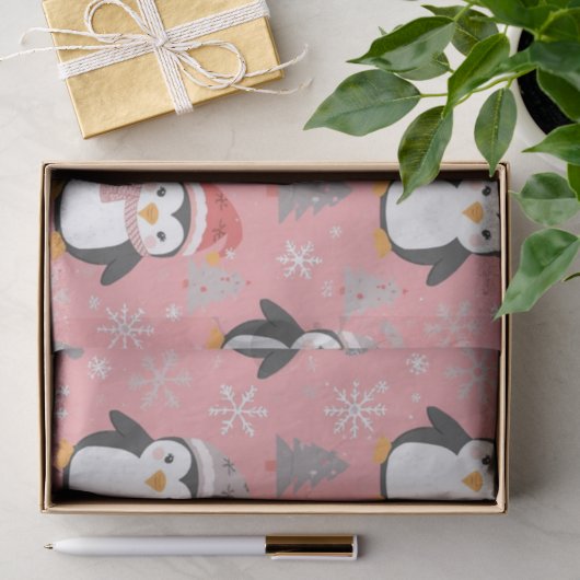 Pinguin-Muster Weihnachten Seidenpapier (Geschenk)