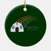 Pinguin-Mutter und Küken Keramik Ornament (Hinten)