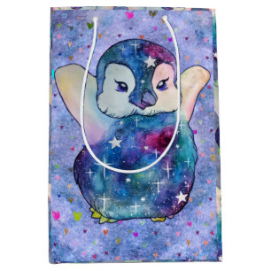 Pinguin namens Button Mittlere Geschenktüte