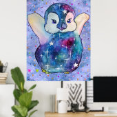 Pinguin namens Button Poster (Heimbüro)