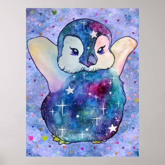 Pinguin namens Button Poster (Vorne)