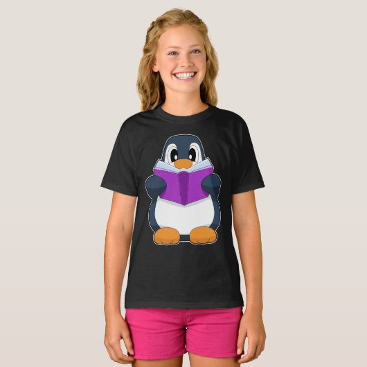 Pinguin Nerd Book T-Shirt (Vorne ganz)