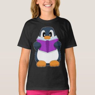 Pinguin Nerd Buch T-Shirt