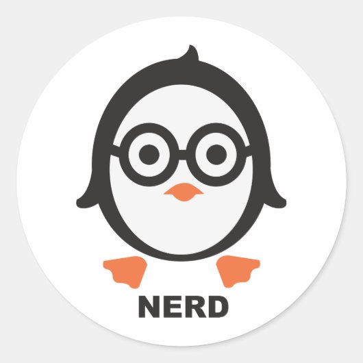 Pinguin - nerd - penguin runder aufkleber (Vorderseite)