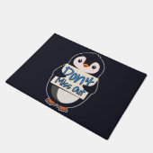 Pinguin Nicht Verpassen Schild Fußmatte (Schrägansicht)