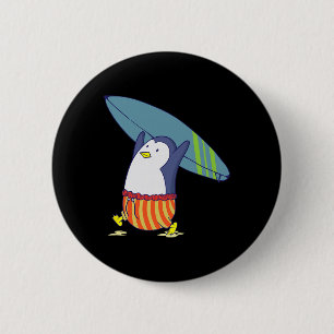 Pinguin Nichts ist besser als Surfen  Button