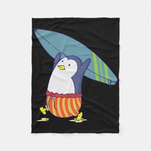 Pinguin Nichts ist besser als Surfen Fleecedecke (Vorderseite)