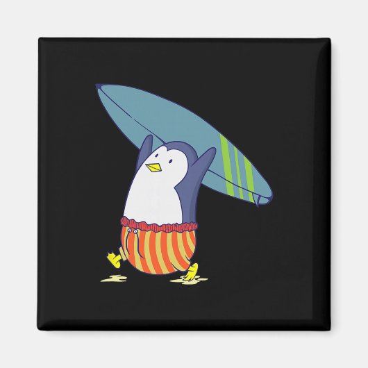 Pinguin Nichts ist besser als Surfen Magnet (Vorne)