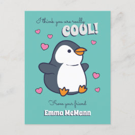 Pinguin Niedlich Kids Valentine Postcard Cartoon Postkarte