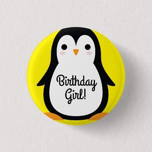 Pinguin Niedlich Kindergeburtstag Party Button (Vorderseite)