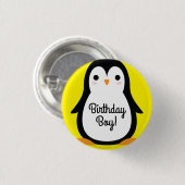 Pinguin Niedlich Winter 1. Geburtstag Button Butto (Vorne & Hinten)