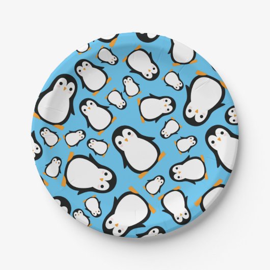 Pinguin Niedlich Winter 1. Geburtstag Teller (Vorderseite)