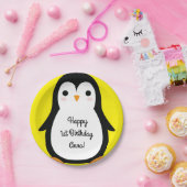 Pinguin Niedlich Winter 1. Geburtstag Teller (Party)