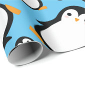 Pinguin Niedlich Winter 1. Geburtstag Wrapping Pap Geschenkpapier (Rolleneckpunkt)