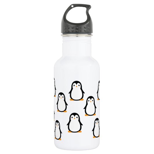 Pinguin Niedliche Kinder Wasserflasche mit Name (Vorderseite)