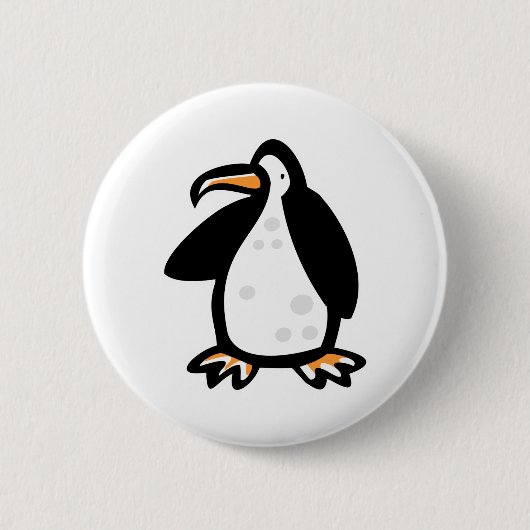 Pinguin niedlicher Cartoon Button (Vorderseite)