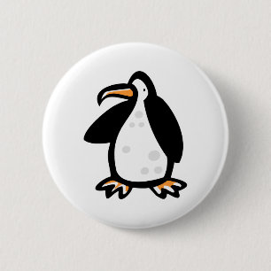 Pinguin niedlicher Cartoon Button
