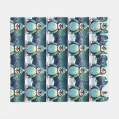 Pinguin Niedliches Kawaii-Sternbild Fleecedecke (Vorderseite (Horizontal))