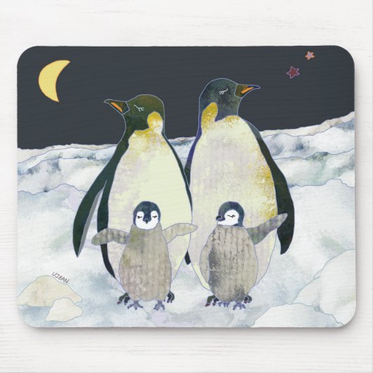 Pinguin Night in der Antarktis Mousepad (Vorne)