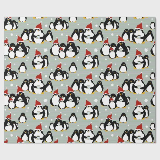 Pinguin Nightcap Wrapping Paper Geschenkpapier (Flach)