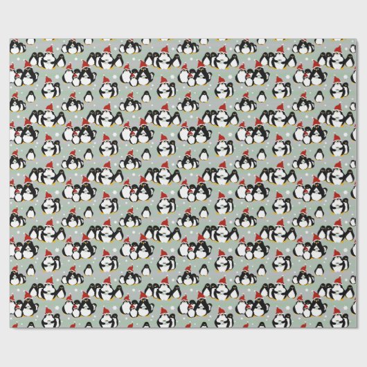 Pinguin Nightcap Wrapping Paper Geschenkpapier (Flach)