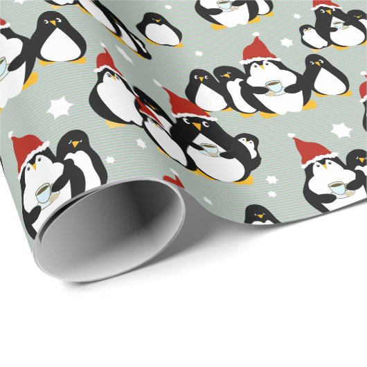 Pinguin Nightcap Wrapping Paper Geschenkpapier (Rolleneckpunkt)