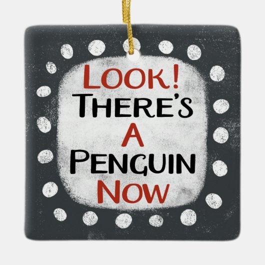 Pinguin Now-Ornament Keramikornament (Vorderseite)