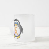 Pinguin-orange Band des Bewusstseins-Geschenks Mattglastasse (Vorderseite Links)