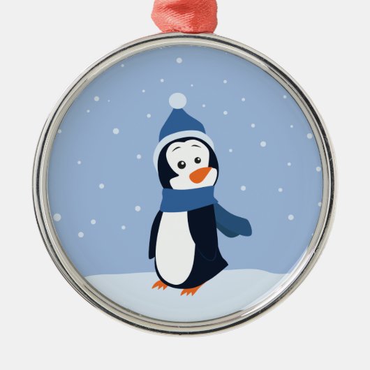 Pinguin Ornament Aus Metall (Vorne)