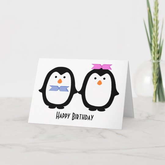 Pinguin Paar Geburtstag Karte Zazzle De