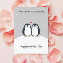 Pinguin-Paar Liebeskarte Süße Valentinstag Geschen