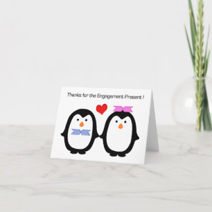 Pinguin-Paar Männlich Weiblich Verlobung Danke
