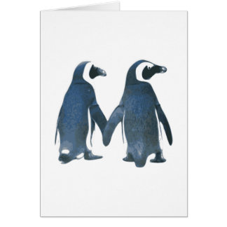 Pinguin-Paare, die Hände halten