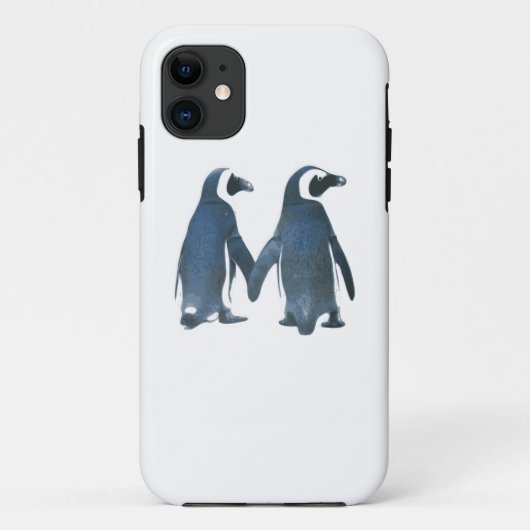Pinguin-Paare, die Hände halten Case-Mate iPhone Hülle (Rückseite)