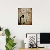 Pinguin-Paare einmal auf Hochzeitsgeschenke Poster (Heimbüro)