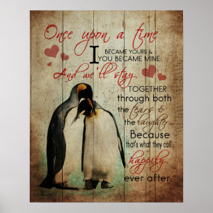Pinguin-Paare einmal auf Hochzeitsgeschenke Poster