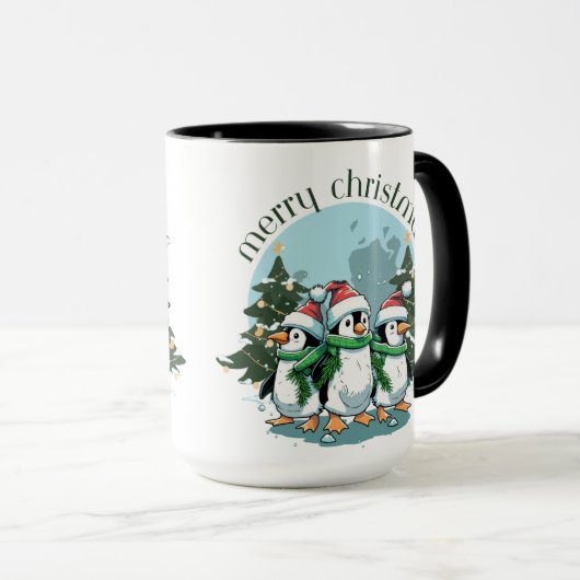 "Pinguin Pals: Frohe Weihnachten-Tasse" Tasse (VorderseiteRechts)
