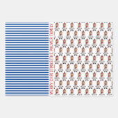 Pinguin, Panda, Bär und Streifen Frohe Weihnachten Geschenkpapier Set (Vorderseite 3)