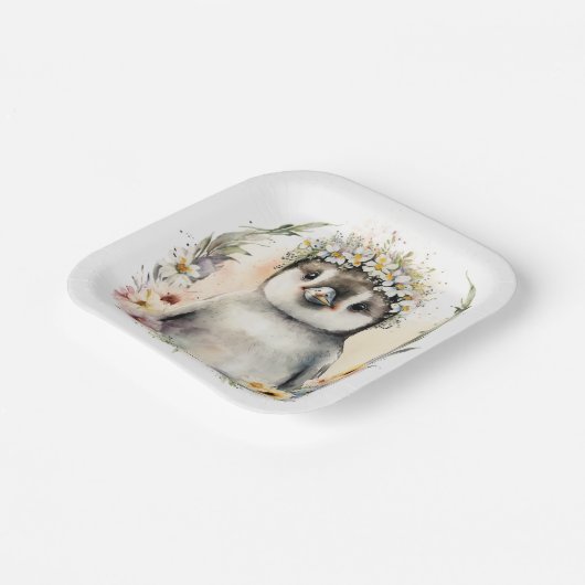 Pinguin Paper Teller, Geburtstag Teller (Gewinkelt)