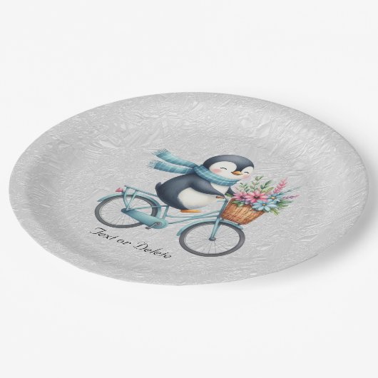 Pinguin-Papierplatte Pappteller (Schrägansicht)