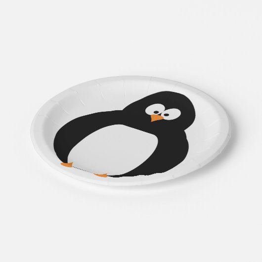 Pinguin-Papierplatte Pappteller (Schrägansicht)