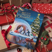 Pinguin Parade am Iglu Postkarte