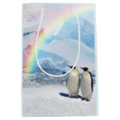 Pinguin-Paradies-mittlere Geschenk-Tasche Mittlere Geschenktüte (Vorderseite)