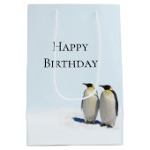 Pinguin-Paradies-mittlere Geschenk-Tasche Mittlere Geschenktüte (Rückseite)