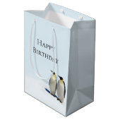 Pinguin-Paradies-mittlere Geschenk-Tasche Mittlere Geschenktüte (Rückseite Schrägansicht)