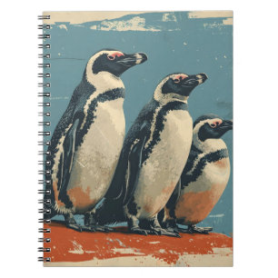 Pinguin Paradies: Vintage Postkarte Notizblock