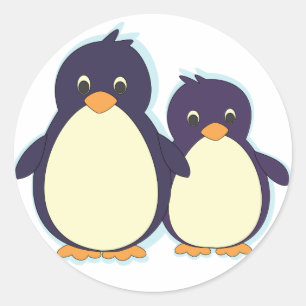 Pinguin Paradise Runder Aufkleber